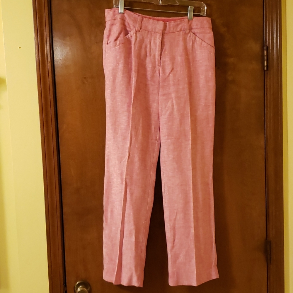 Pink linen pants
